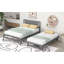 Structure de lit minimaliste, lit plateforme double avec lit gigogne réglable, gris