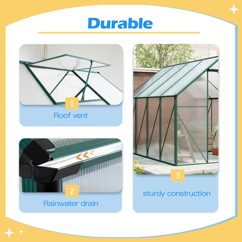 6 x 8 FT Outdoor Patio Greenhouse