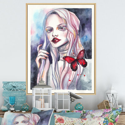 Portrait of a Grunge Girl V - Art mural rétro sur toile