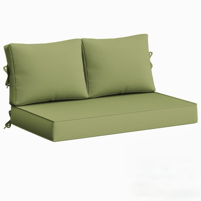 Wynee Outdoor 5'' Loveseat Cushions Bench Seat / Back Cushion, Only Cushions