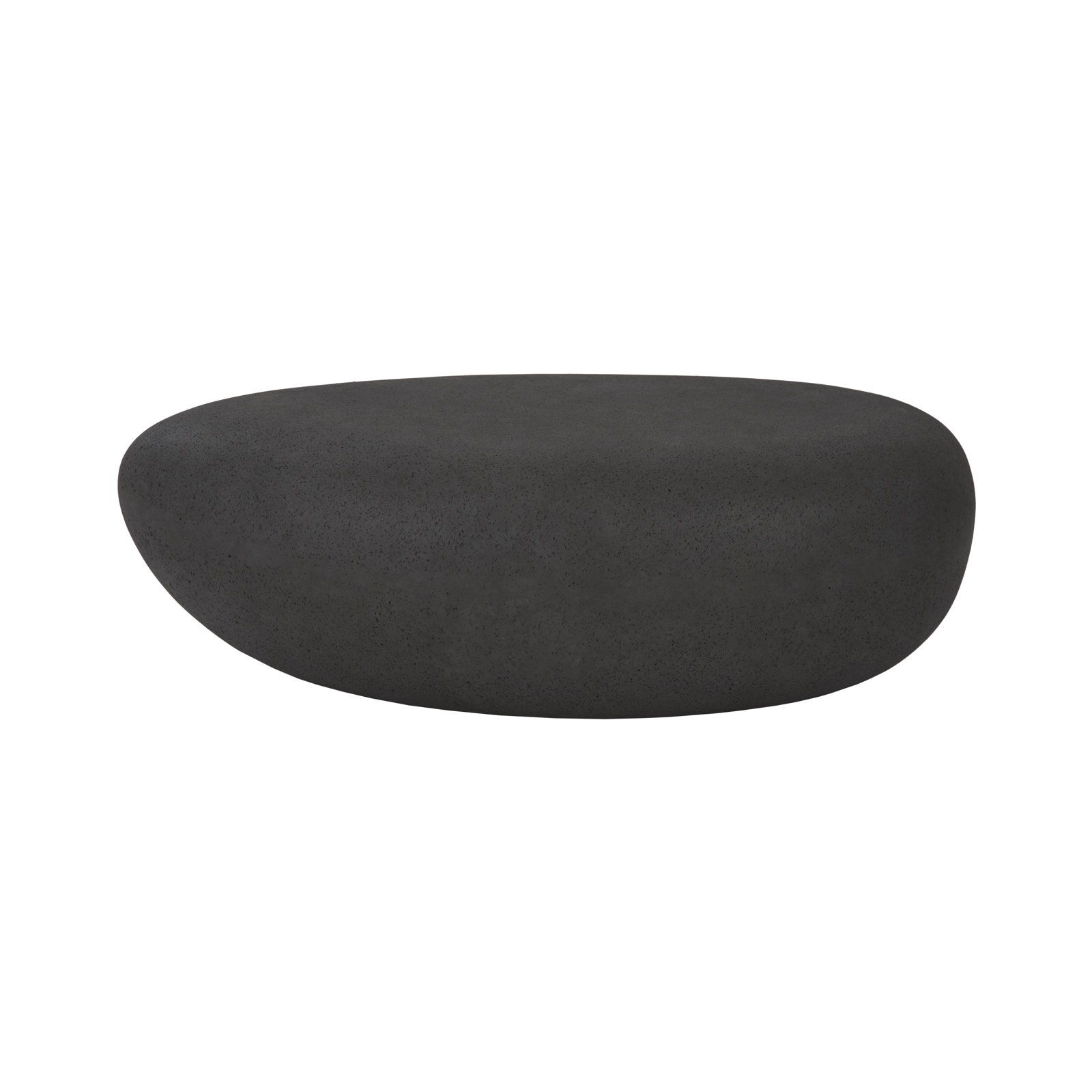 River Stone Drum Coffee Table, 14" H x 42" L x 26" W, Charcoal Stone