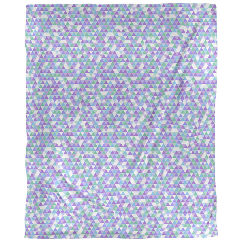Tissu triangulaire, Bleu / Mauve, L 56 po x l 36 po, Lin naturel paloma