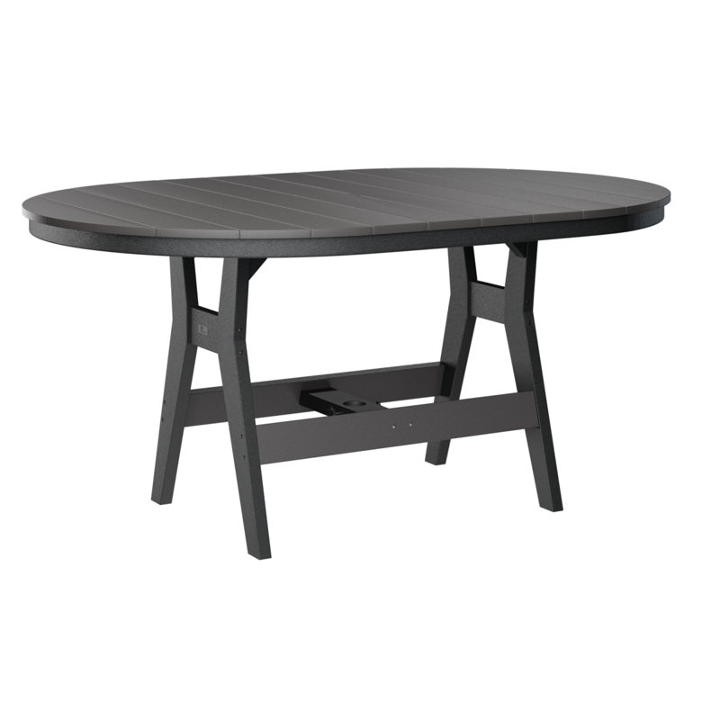 Table Oblong à hauteur de comptoir 64 "Berlin Gardens Harbor, Gris fumée, Noir, 35.5" H x 64" W x 44" D