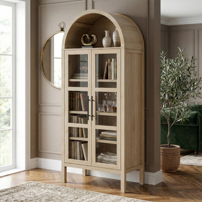Bailor 2-Door Arched Accent Cabinet with Adjustable Shelves