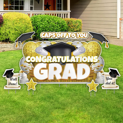 Caps Off To You Weather Resistant Graduation Decoration
