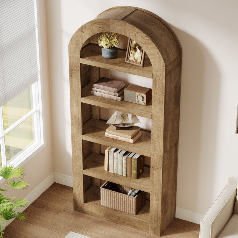 70.87" Tall Arched Bookcase(set Of 2)
