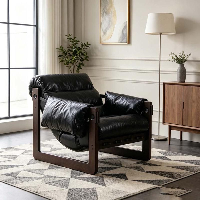 Chaise longue de style médiéval moderne, Noir antique