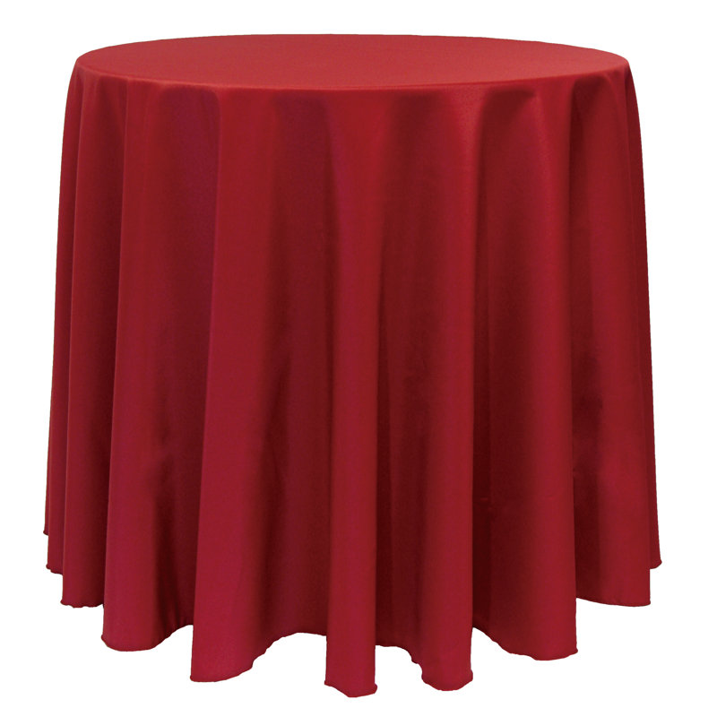 10 Pack Round Polyester Linen Tablecloth, 120" x 120", Cherry Red