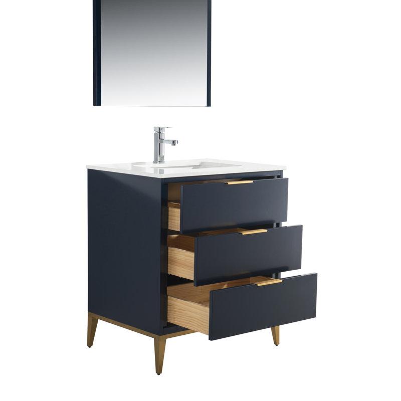 Brooksby Single Bathroom Vanity Set, Bleu, 24"