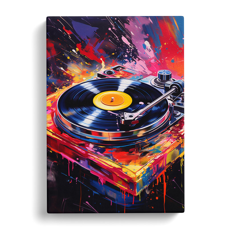 Record Player Action No.2 - Wrapped Canvas