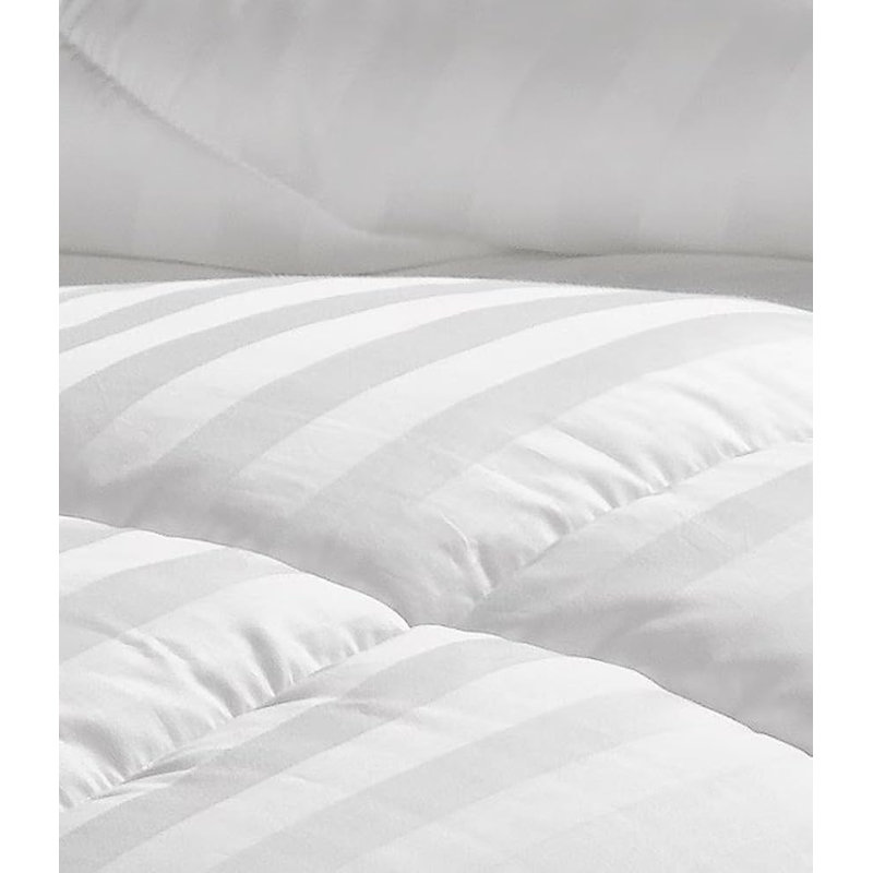 Housse de couette et insert, Housse de couette pour lit simple, Rayé blanc
