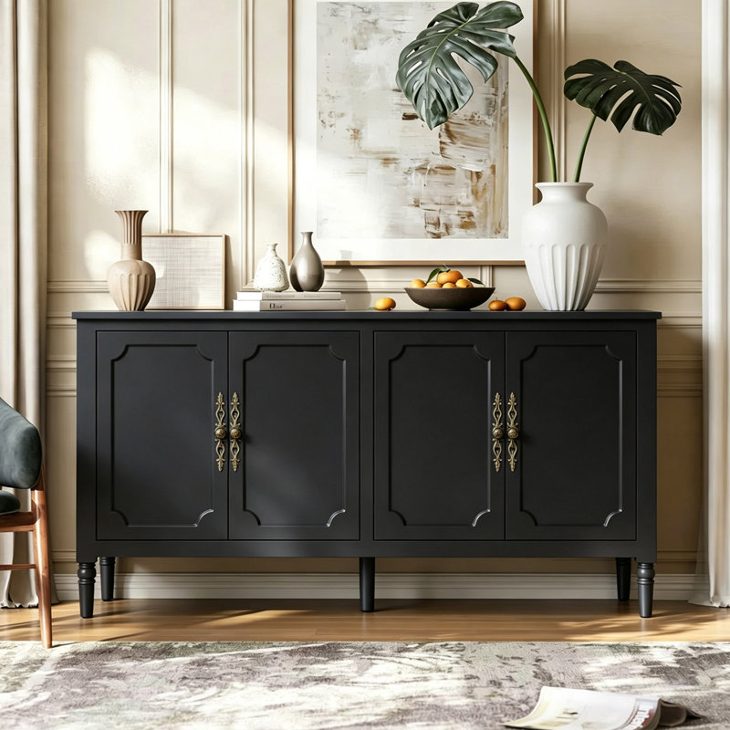 Buffet Farmhouse 59 "avec tablettes réglables, Black