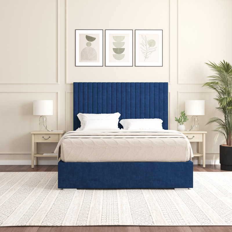 Aidean Upholstered Bed Frame, Double (4'6), Parliament 
