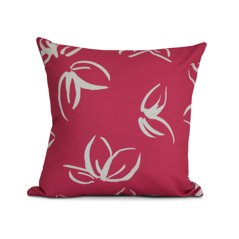 Housse de coussin et insert floral floral, H 20 po x l 20 po x P 3 po, Rose
