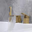 Robinet de salle de bain double usage en cuivre Jk avec valve de distribution d'eau et tuyau d'entrée, traitement de surface or brossé