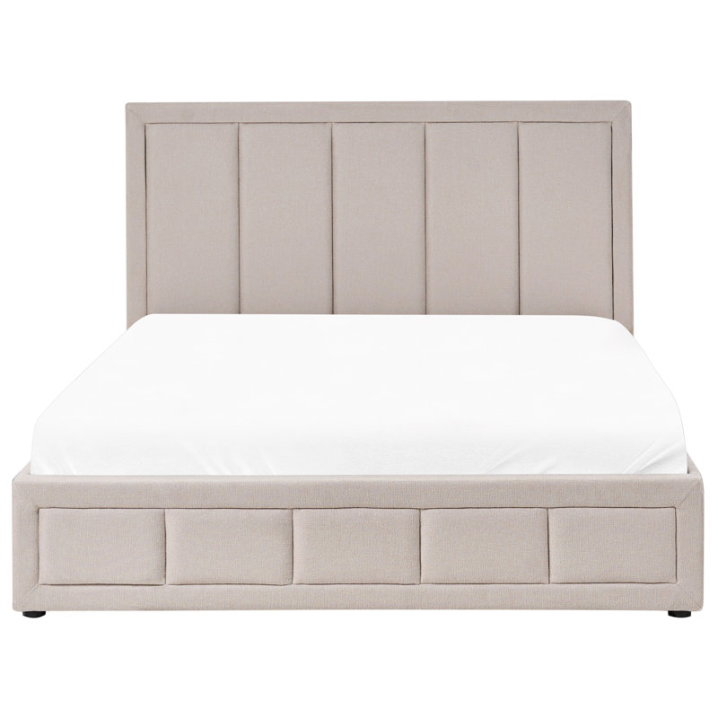 Upholstered Ottoman Storage Bed, Kingsize (160 x 200 cm), Taupe