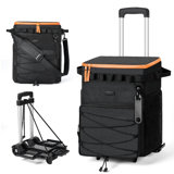 Ebern Designs Picnic Tote Bag Cooler with wheels in Black