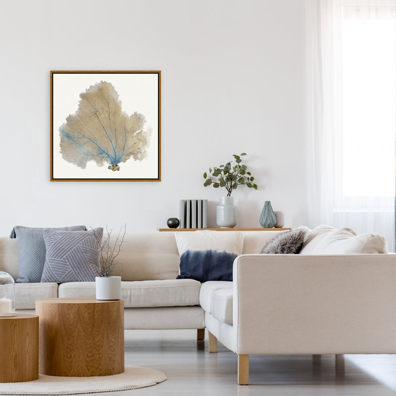 «Blue Infusion II» par Danielle Davis - peinture à cadre flottant sur toile