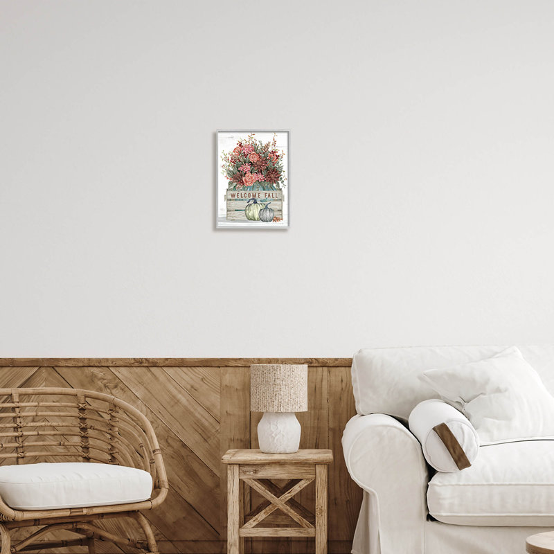 Welcome Welcome Seasonal Blooms at-150, H 14 po x l 11 po x P 1,5 po, Estampe numérique Farmhouse