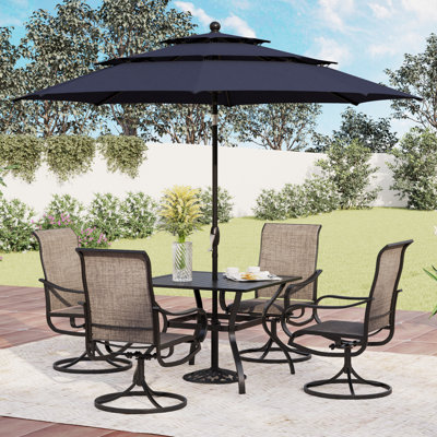 Ensemble repas 4 personnes 37 "avec parasol Leonard