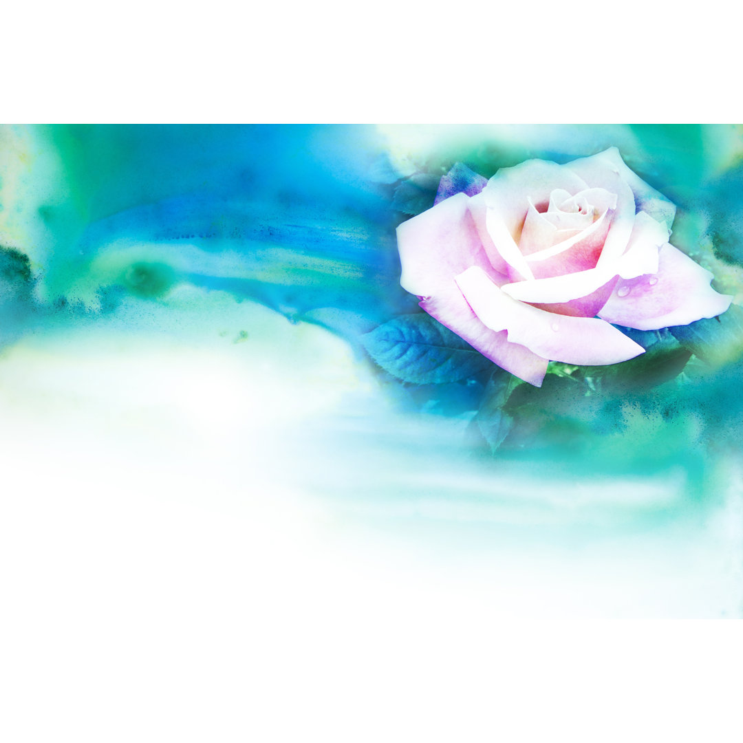 Blumen-Aquarell-Illustration - Leinwand-Kunstdrucke auf Wrapped Canvas