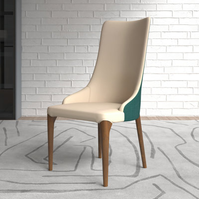 Cedarburg Chee High-Back Dining Chair with Two-Tone Design and Ash Wood Legs No Assembly