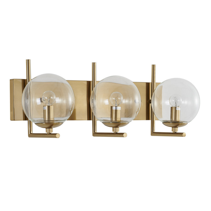Maltby 3 Light Gold Wall Sconce With  Glass Globe Shades