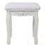 Coiffeuse de maquillage avec miroir lumineux, tabouret rembourré et 4 tiroirs-164026548