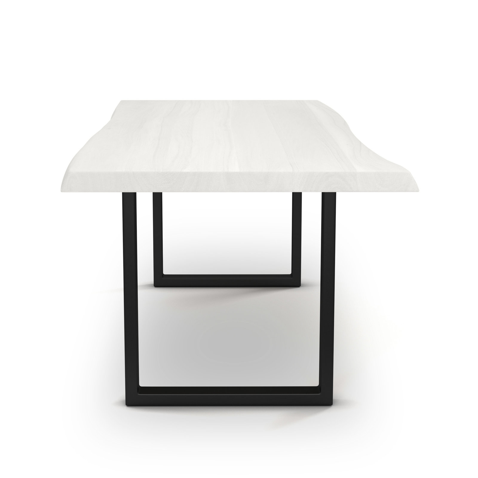 Colin Dining Table, Black, White Wash, 29.75"H x 116"L x 40"W