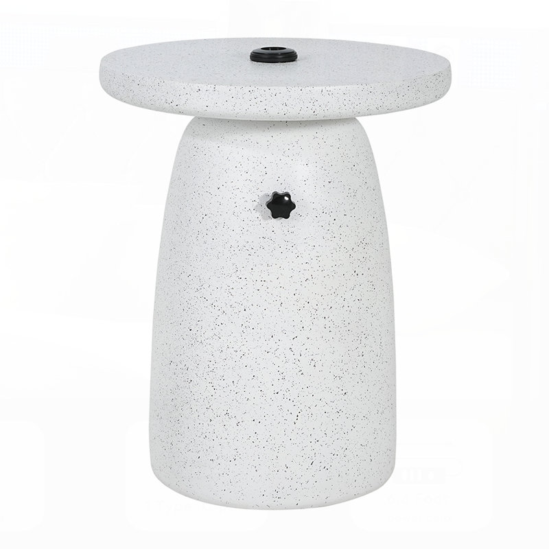 Base de parasol de table d'appoint d'extérieur Tess MGO avec motif sable, finition marbre blanc