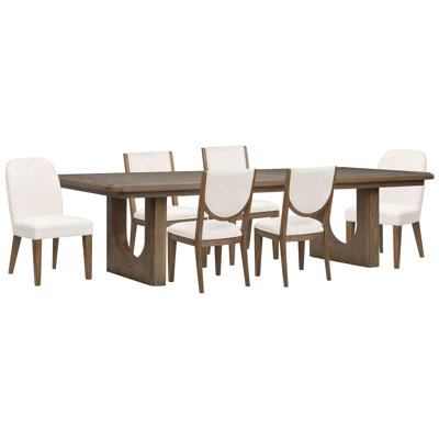 Table de salle à manger extensible à tréteaux avec 4 chaises d'appoint et 2 chaises d'hôte