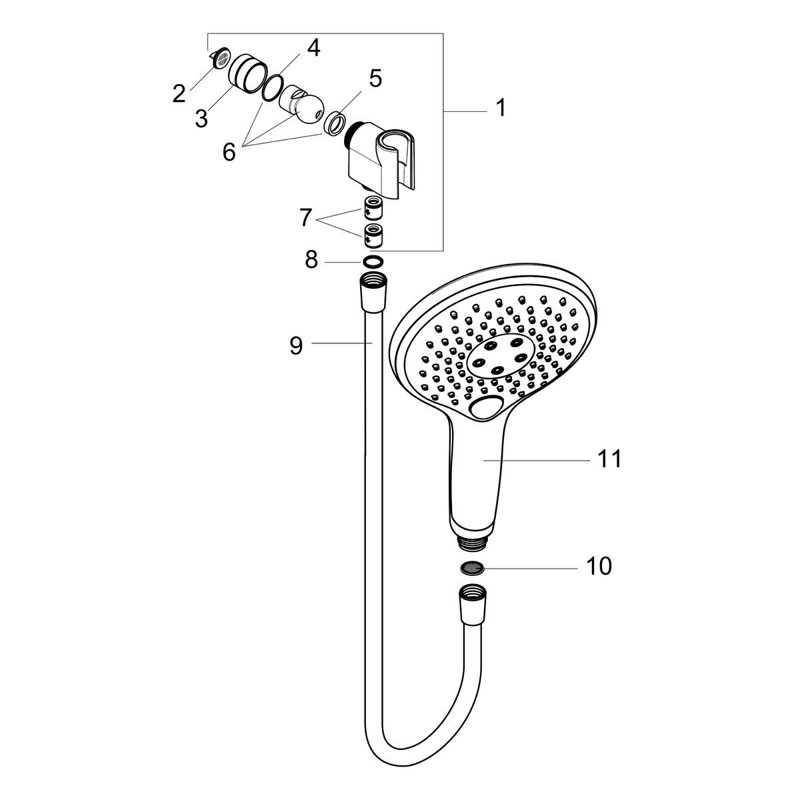 Pomme de douche multi-fonctions à 3 jets Raindance 150 Air, Chrome / Blanc