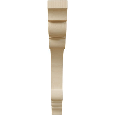 1 1/2"W x 10"D x 12"H Large Ellis Wood Corbel, Rubberwood