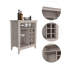 Armoire de bar Essential, une tablette ouverte, six supports à vin intégrés, un tiroir - gris clair