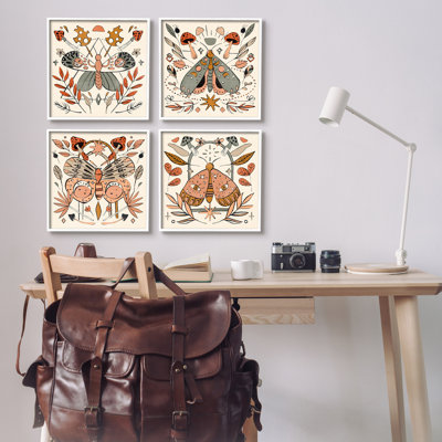 A4-089-Giclee " Cottage Moths And Mushrooms " by Melissa Wang 4 - Pieces