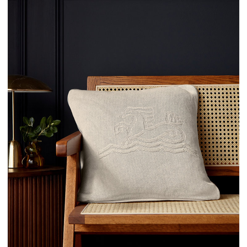 Signature Knit Feather Filled Cushion, Linen