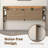 King Size Natural Headboard with Storage, LED RGB Lights, USB & AC Charging Ports, Bookcase Shelves, Hidden Storage, Baseboard Groove Design-762062735-762062731