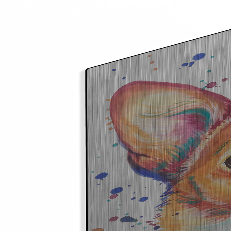Art mural en métal Red Barrel Studio «Rainbow Dogs Corgi» par Lindsay Kivi, H 36 po x l 24 po
