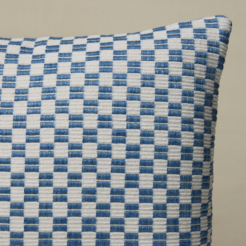 Elkhart Pillow, Blue Geometric, 12" H x 24" W