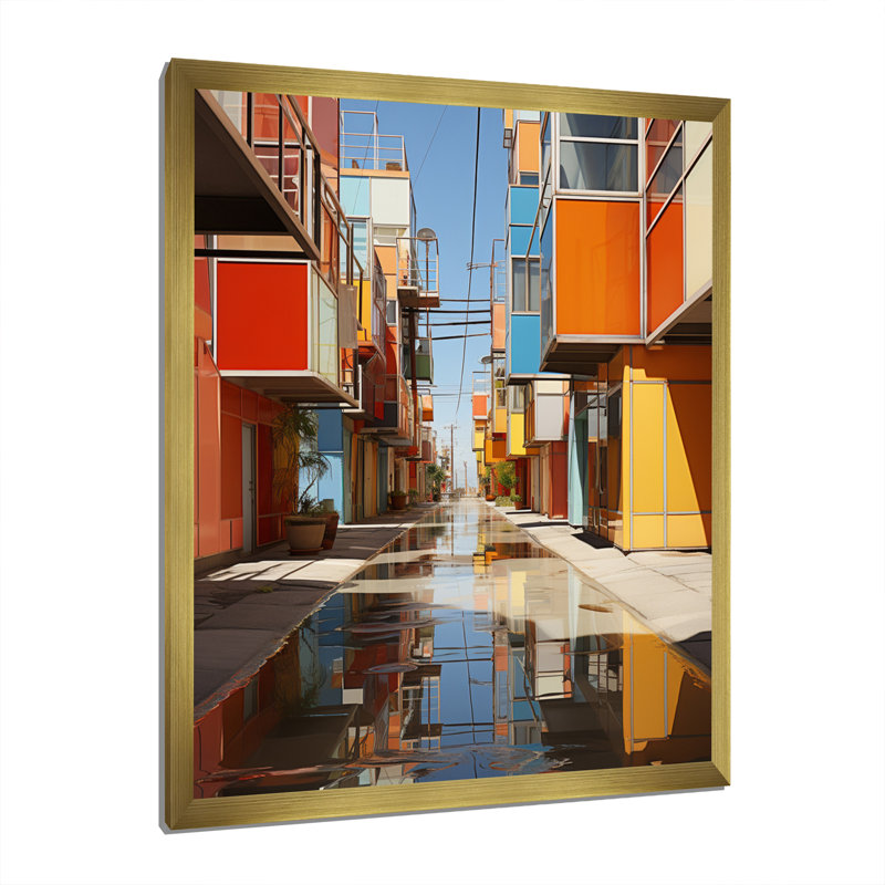 Urban Kaleidoscope I sur toile, H 32 po x l 24 po x P 1 po, Cadre doré à une seule photo
