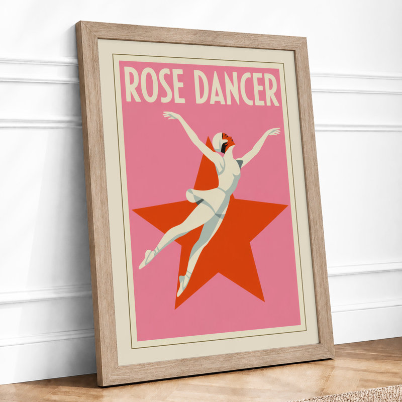 Rose Dancer Art Deco - Framed Print, Oak, A3 - 42.0 x 29.7 cm
