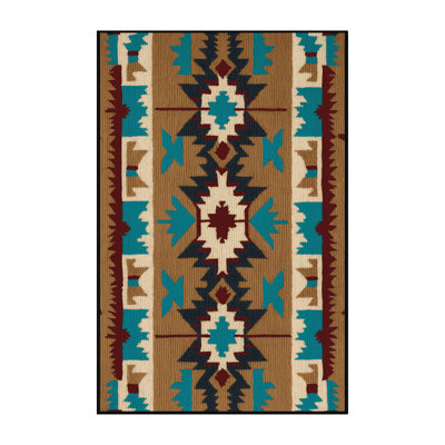 Washable Native American Inspired Southwestern Area Rug