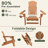Brown All-Weather HDPE Plastic Folding Adirondack Chair with Cup Holder for Patio & Garden (Set of 2)-476871474-484979592