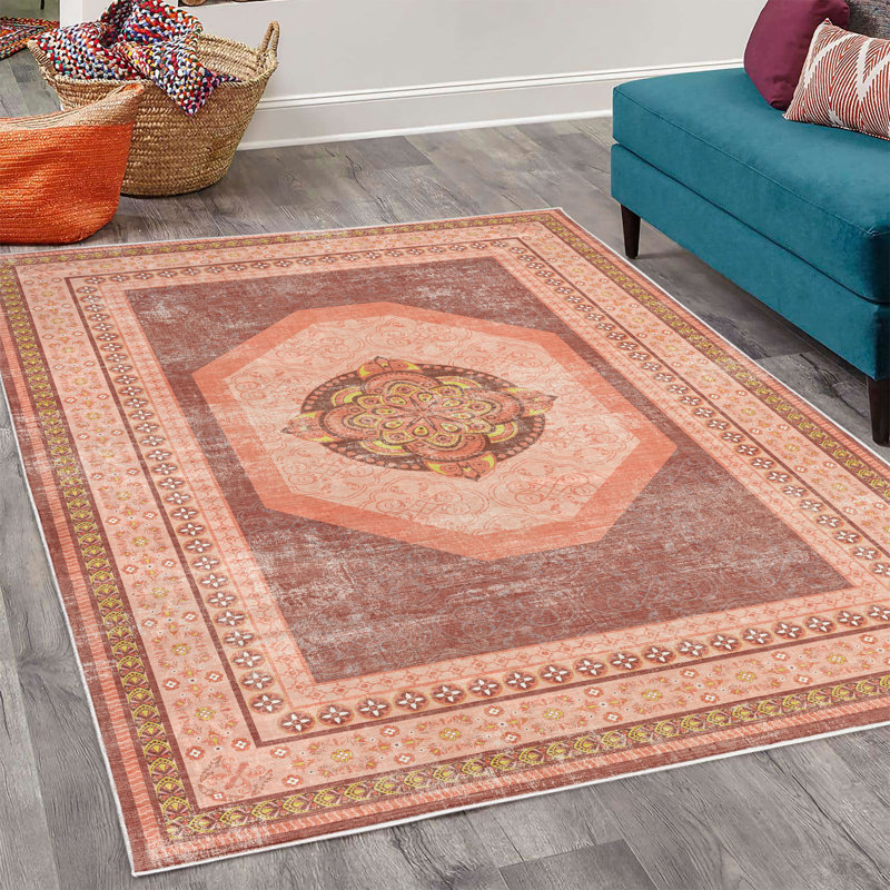 Tapis décoratif bohémien, Rectangle 4 pi x 5 pi 5 po
