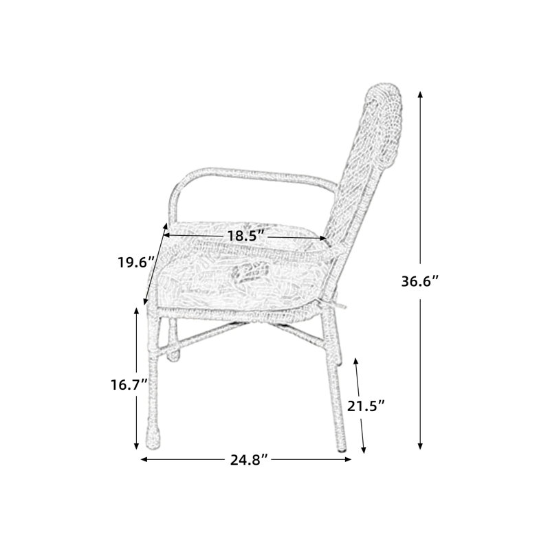 Birchview Upholstered Full Back Arm Chair, Tropical
