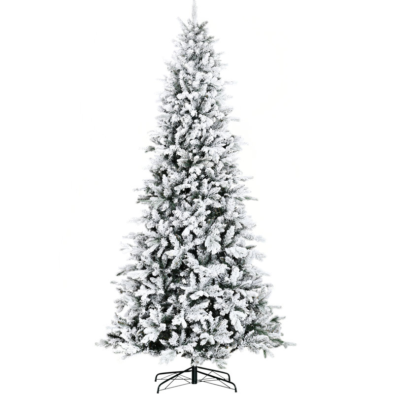 Arbre de Noël pin artificiel enneigé avec 616 branches de cèdre réalistes, ouverture automatique, décoration de Noël, 8.10'
