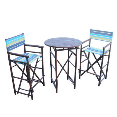 Waterford 2 - Person Bamboo Wood Patio Dining Set with Round Table