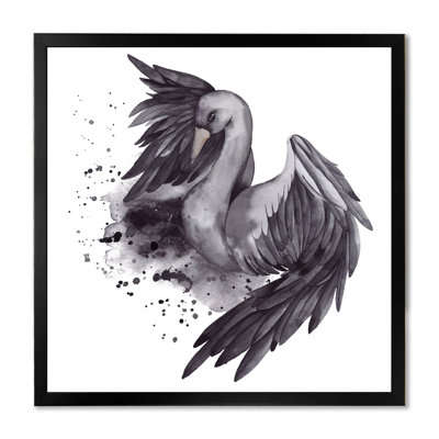 " Black Swan With Open Wings II "