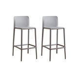 Modern And Simple Plastic One-Piece Moulded Backrest Bar Stools