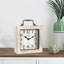 Horloge de bureau rétro, horloge de cheminée de table rétro, horloge de table en bois pour le salon, la chambre à coucher, décoration de tablette, décor de ferme (couleur blanche)